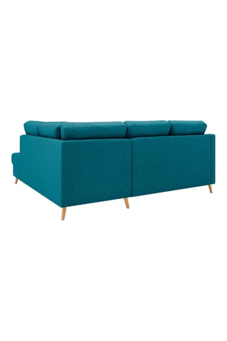Canapé d'angle droit convertible Sweden - Bleu canard - Couchage 130 x 200 cm