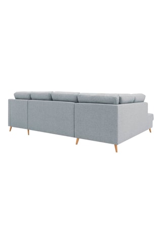 Canapé d'angle droit panoramique convertible Sweden - Gris - Couchage 260 x 130 cm