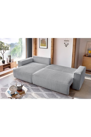 Canapé d'angle réversible convertible Nihad - Gris clair - Couchage 231 x 130 cm