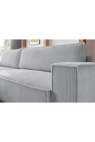 Canapé d'angle réversible convertible Nihad - Gris clair - Couchage 231 x 130 cm