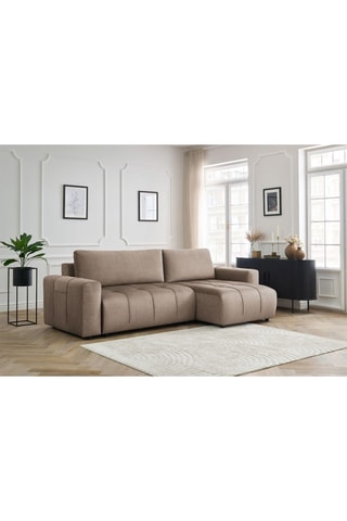 Canapé d'angle réversible convertible  Arsene - Taupe - Couchage 135 x 232 cm