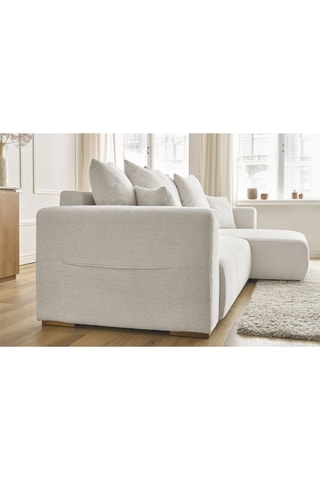 Canapé d'angle réversible convertible Sidonie - Beige - Couchage 231 x 133 cm