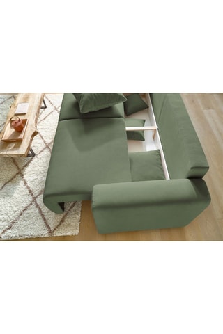 Canapé convertible et pouf Envy - Vert - Couchage 152 x 190 cm