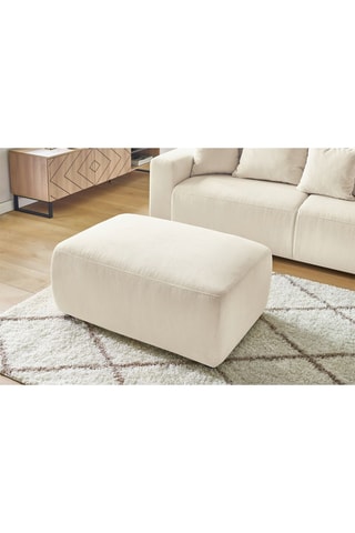 Canapé convertible et pouf Envy - Crème - Couchage 152 x 190 cm