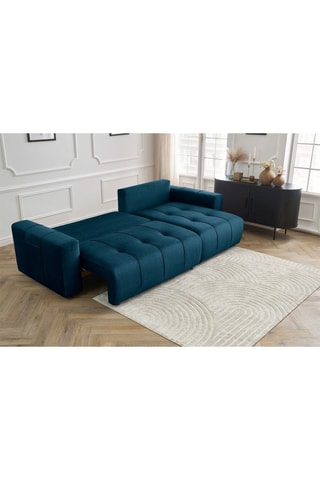 Canapé d'angle droit réversible convertible Arsène - Bleu - Couchage 232 x 135 cm