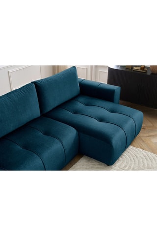 Canapé d'angle droit réversible convertible Arsène - Bleu - Couchage 232 x 135 cm