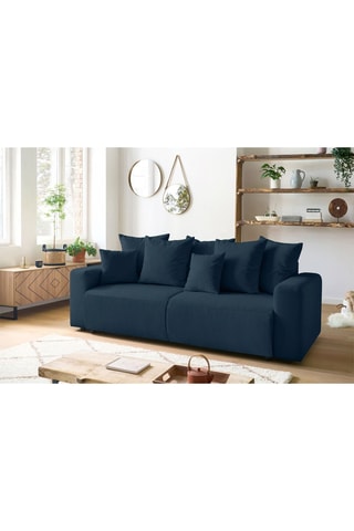 Canapé convertible et pouf Envy - Bleu foncé - Couchage 152 x 190 cm