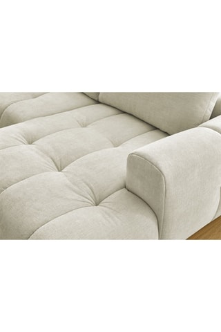 Canapé d'angle droit panoramique convertible Fugi - Beige - 5 places - Tissu toucher lisse - Couchage 324 x 135 cm