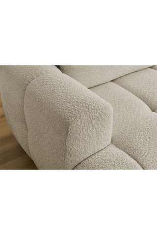 Canapé d'angle droit convertible Fuji - Beige - 3 places - Tissu bouclette - Couchage 154 x 228 cm