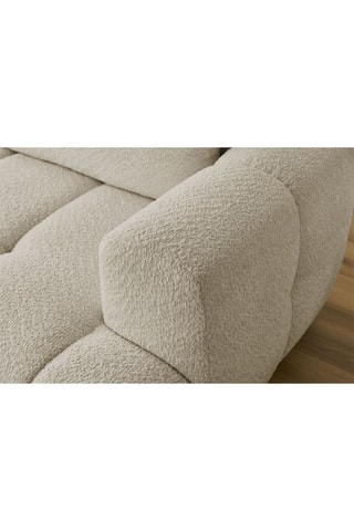 Canapé d'angle gauche convertible Fuji - Beige - 3 places - Tissu bouclette - Couchage 154 x 228 cm