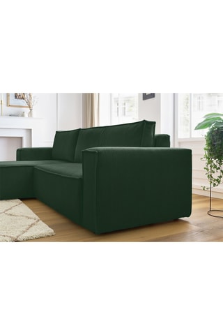 Canapé d'angle réversible convertible Nihad - Vert foncé - Couchage 231 x 130 cm