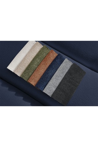Canapé d’angle droit Talia - Bleu foncé - 3 places - En tissu chiné