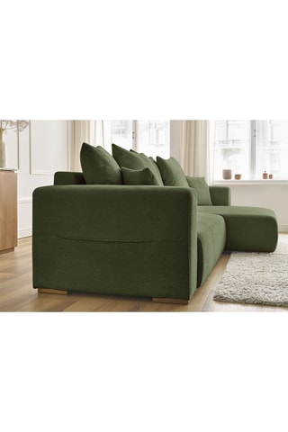 Canapé d'angle réversible convertible Sidonie - Vert - Couchage 231 x 133 cm