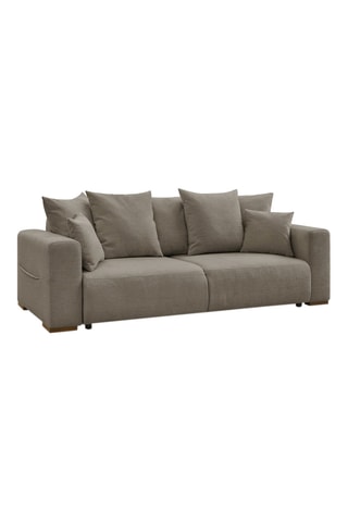 Canapé droit convertible Sidonie - Taupe - Couchage 190 x 150 cm