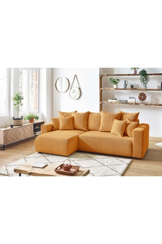 Canapé d'angle réversible convertible Envy - Moutarde - Couchage 231 x 130 cm