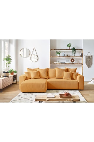 Canapé d'angle réversible convertible Envy - Moutarde - Couchage 231 x 130 cm
