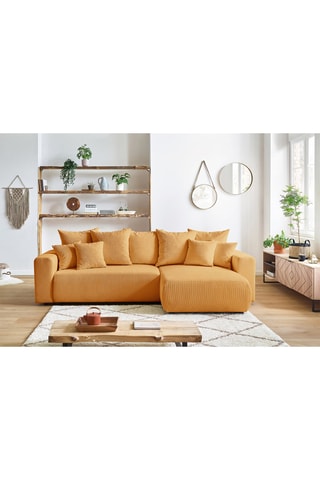 Canapé d'angle réversible convertible Envy - Moutarde - Couchage 231 x 130 cm
