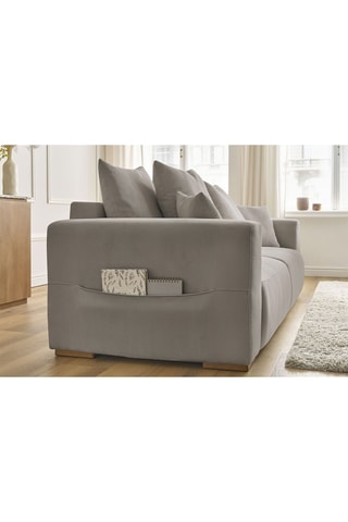 Canapé droit convertible Sidonie - Taupe - Couchage 152 x 190 cm