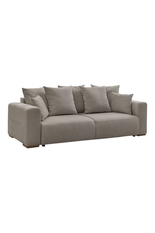 Canapé droit convertible Sidonie - Taupe - Couchage 152 x 190 cm