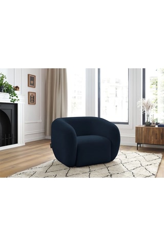 Fauteuil Celine - Bleu foncé - En tissu