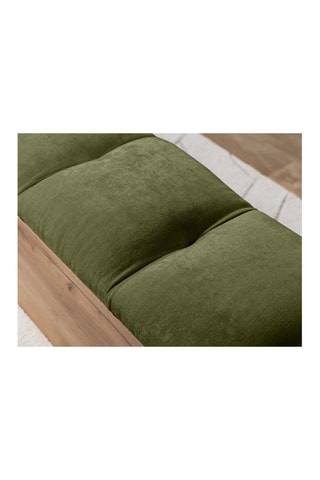 Banc-coffre en bois Kumo - Vert foncé - En tissu