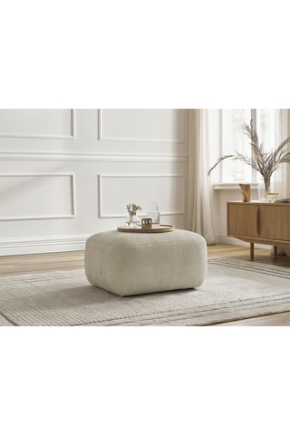 Pouf Denise - Beige - En polyester 
