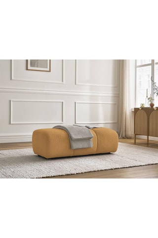 Pouf Pamira - Jaune - En tissu bouclette