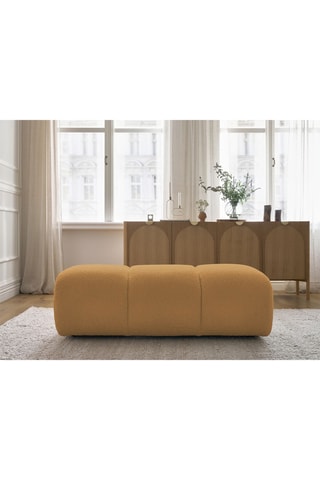 Pouf Pamira - Jaune - En tissu bouclette