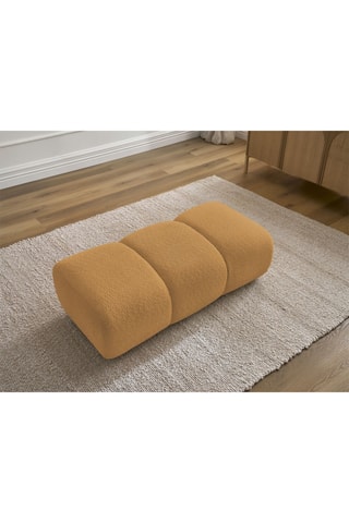 Pouf Pamira - Jaune - En tissu bouclette