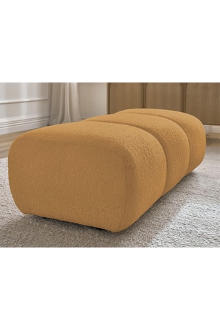 Pouf Pamira - Jaune - En tissu bouclette