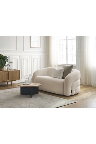 Canapé Elina - Beige - 2 places - En tissu bouclette