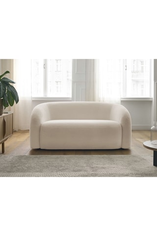 Canapé Elina - Beige - 2 places - En tissu bouclette