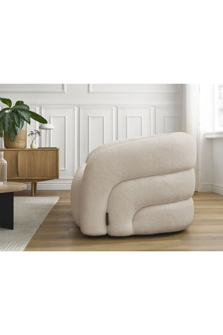 Canapé Elina - Beige - 2 places - En tissu bouclette