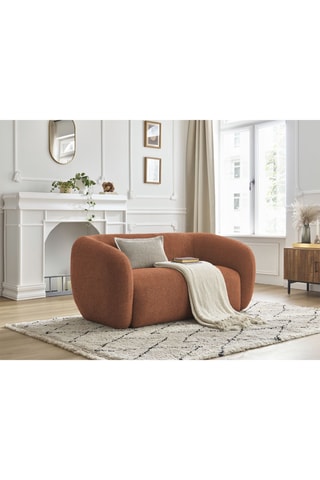 Canapé Celine - Orange - 2 places - En tissu bouclette