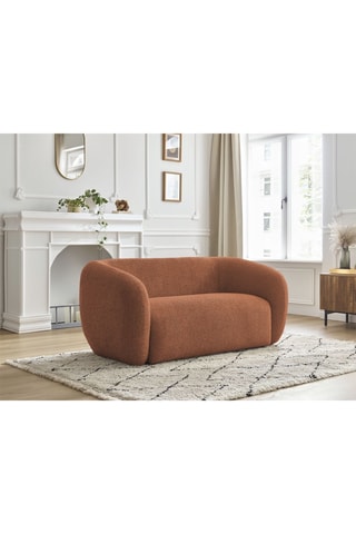 Canapé Celine - Orange - 2 places - En tissu bouclette