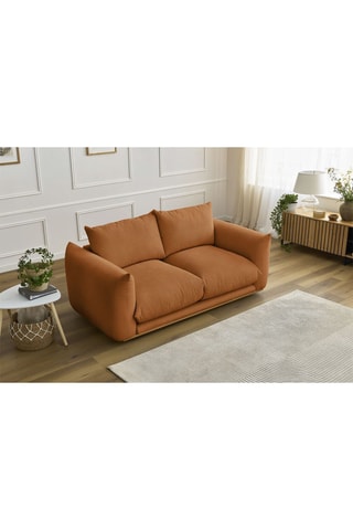 Canapé Ernest - Orange - 2 places - En polyester et nylon