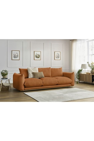 Canapé Ernest - Orange - 3 places - En polyester et nylon