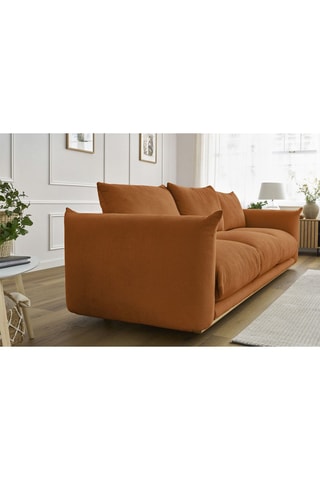 Canapé Ernest - Orange - 3 places - En polyester et nylon