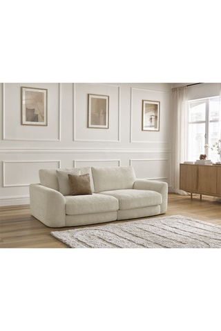 Canapé Leonore - Beige - 3 places - En tissu texturé