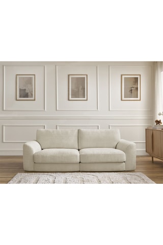 Canapé Leonore - Beige - 3 places - En tissu texturé