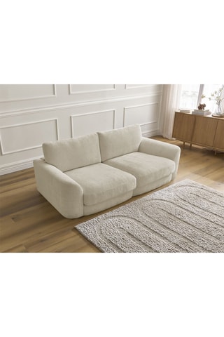 Canapé Leonore - Beige - 3 places - En tissu texturé