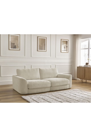 Canapé Leonore - Beige - 3 places - En tissu texturé