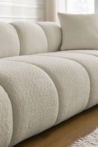 Canapé Pamira - Beige - 3 places - En tissu bouclette