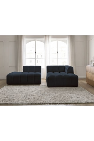Canapé d’angle modulable Annecy - Bleu foncé - 3 places - En tissu bouclette