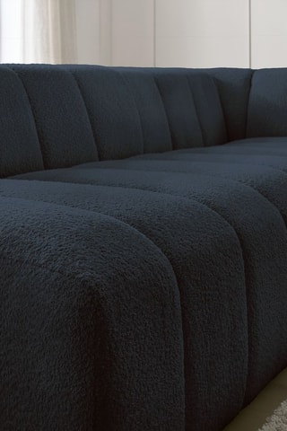 Canapé d’angle modulable Annecy - Bleu foncé - 3 places - En tissu bouclette