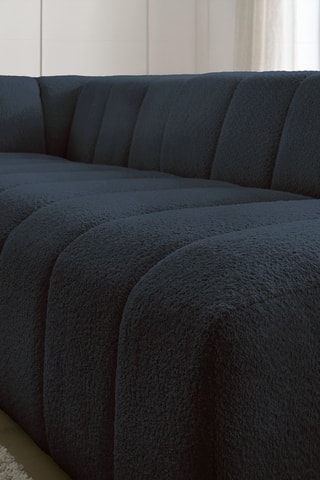 Canapé d’angle modulable Annecy - Bleu foncé - 3 places - En tissu bouclette