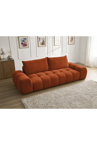 Canapé Everest - Orange - 3 places - En tissu texturé