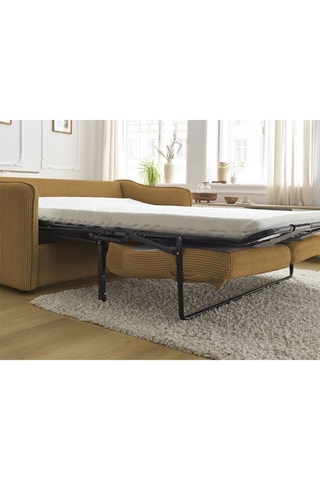 Canapé droit convertible Lenny - Jaune - 3 places - Toucher velours