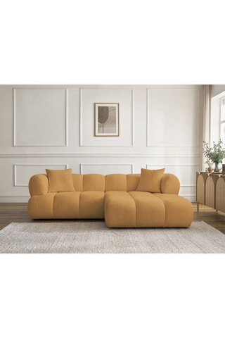 Canapé d'angle droit Pamira - Jaune - 4 places - En polyester
