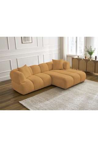 Canapé d'angle droit Pamira - Jaune - 4 places - En polyester